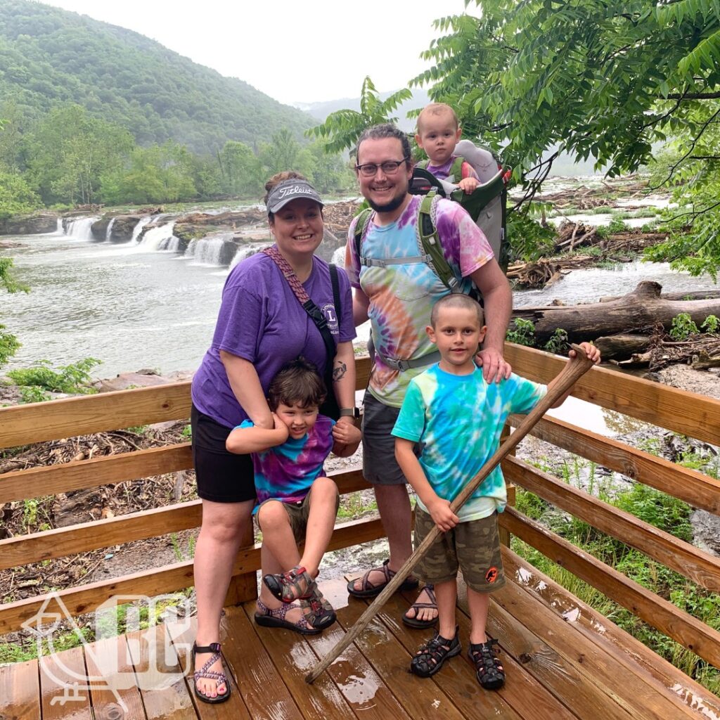 Brycen & Claire with family in West Virginia