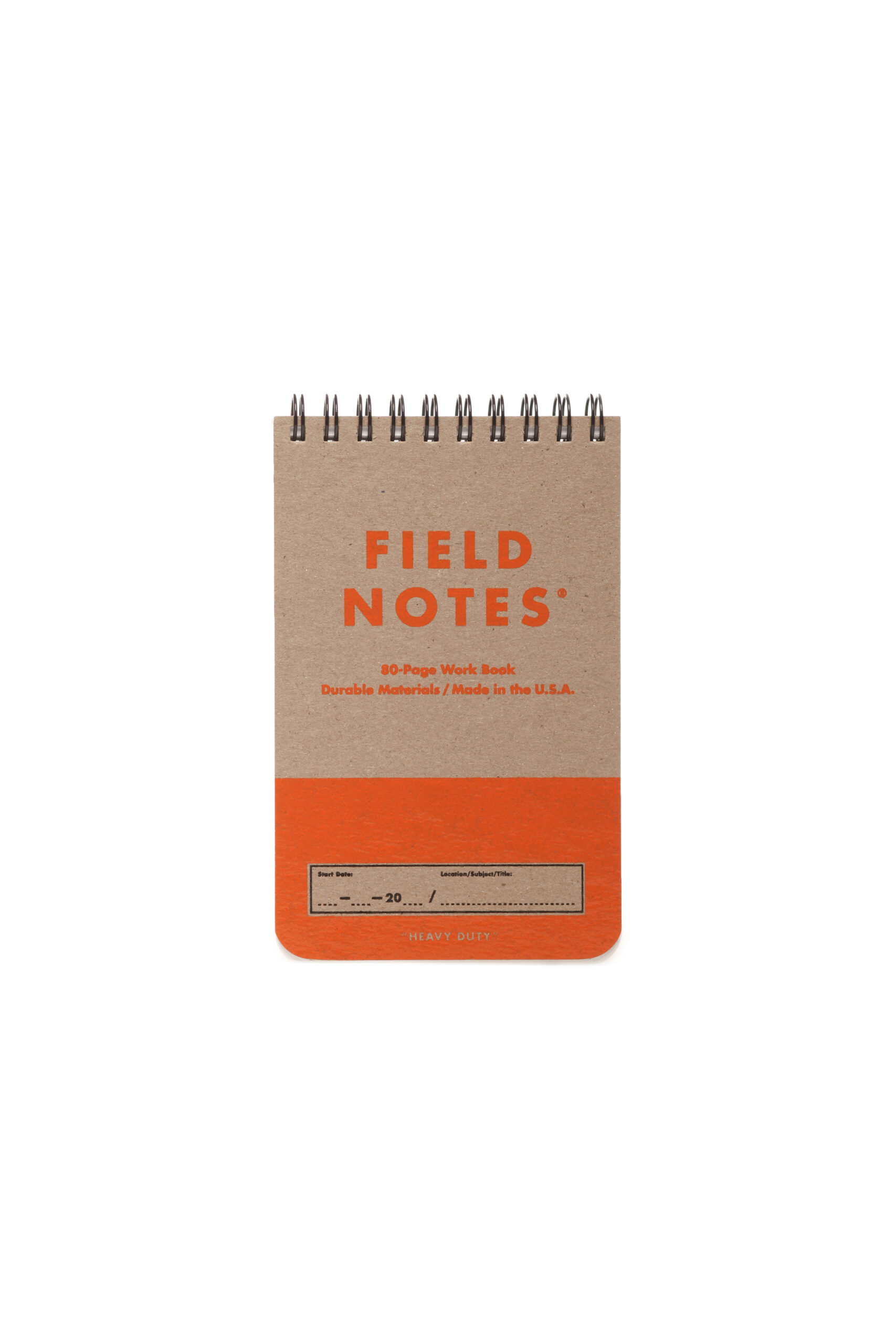 Orange field notes heavy duty notebook