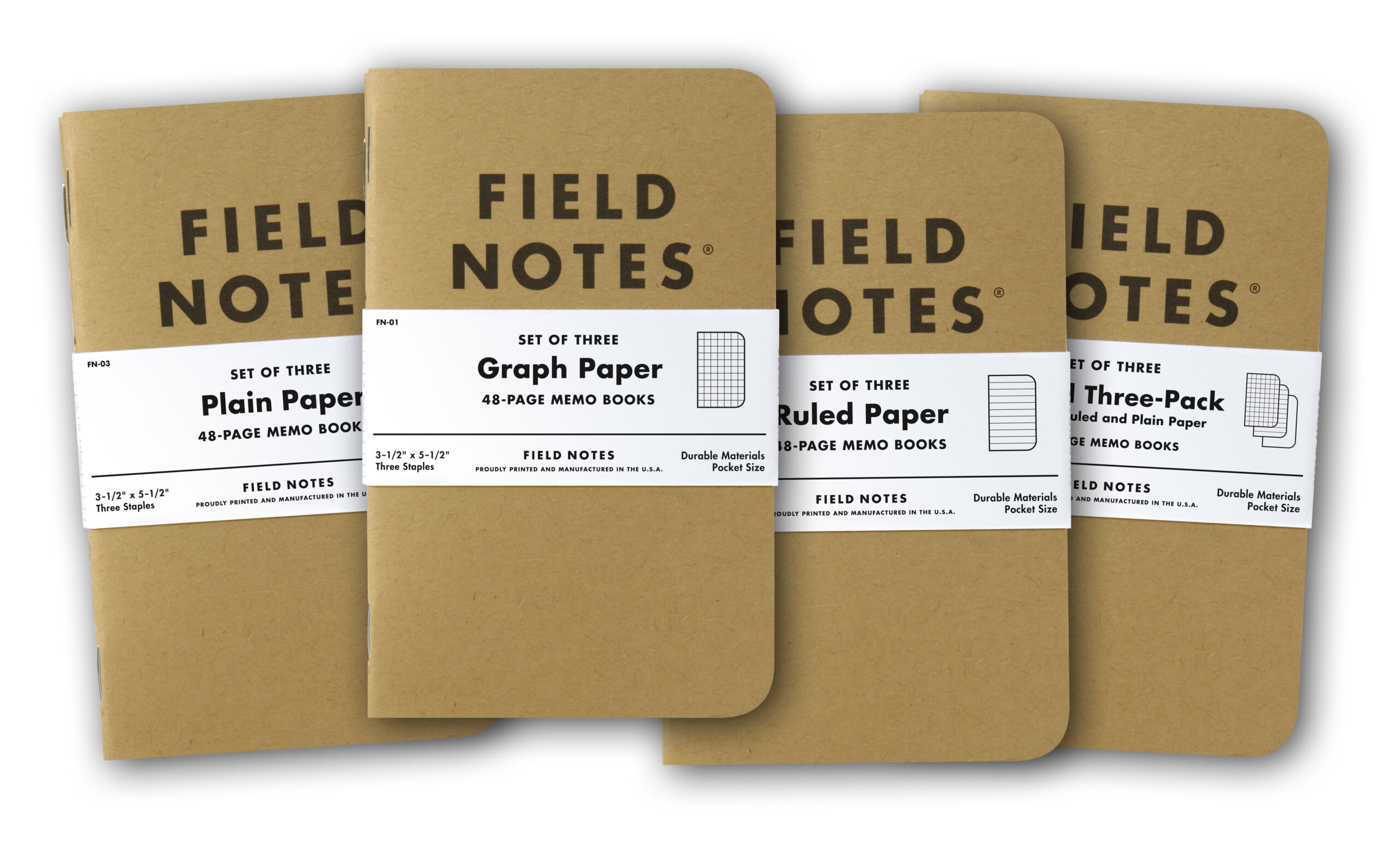 Four kraft paper notebooks